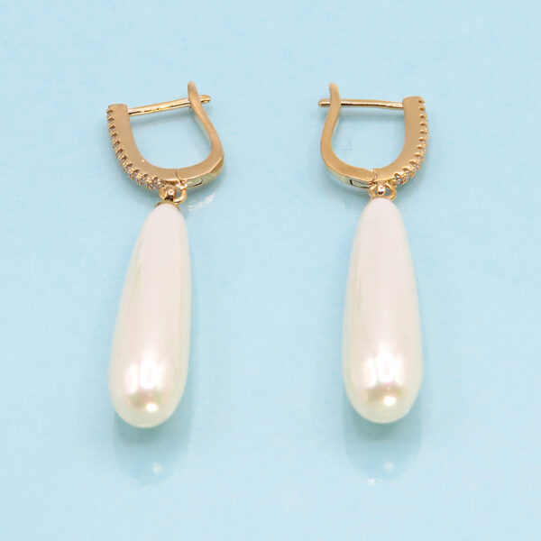 Eileen Pendientes Colgantes Blancos Ceramica 2