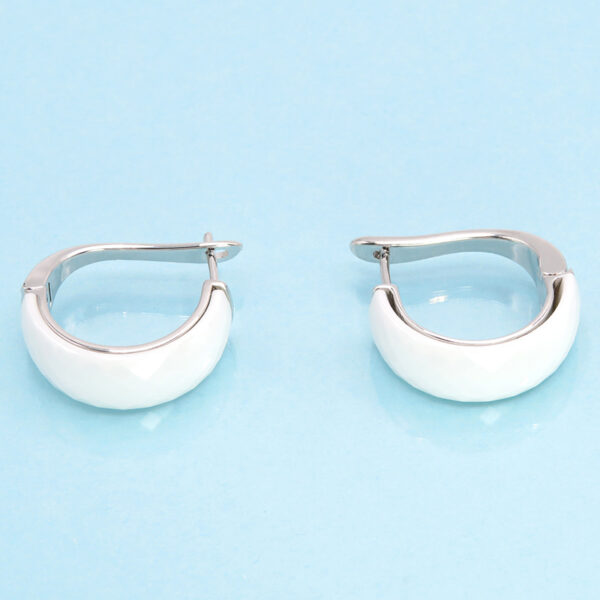 Deidre Pendientes Blancos De Moda Ceramica 3