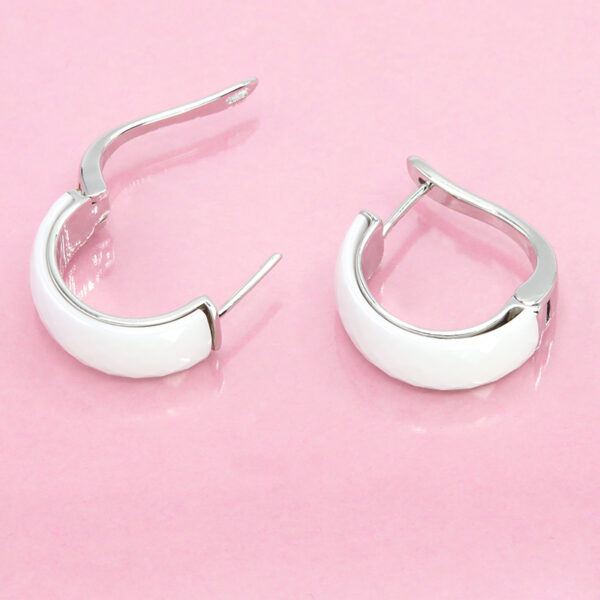 Deidre Pendientes Blancos De Moda Ceramica 4