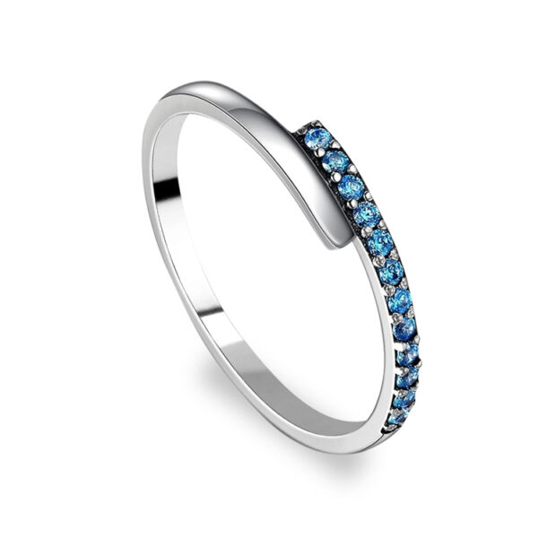 Skylar Anillo De Plata Circonita Azul Anillos