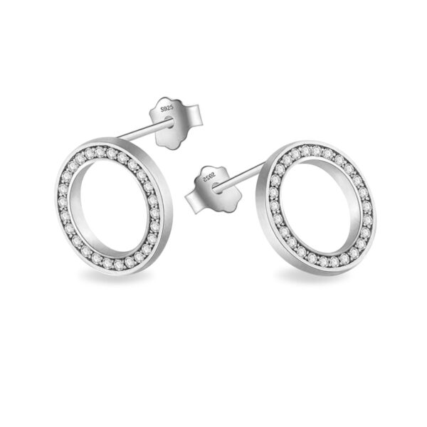 CocoSilver Pendientes Aros De Circonita De Plata De Ley Pendientes 5