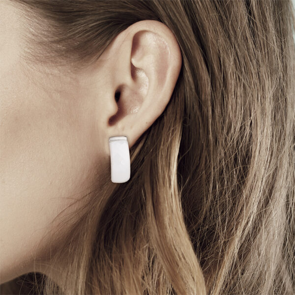 Deidre Pendientes Blancos De Moda Ceramica 2