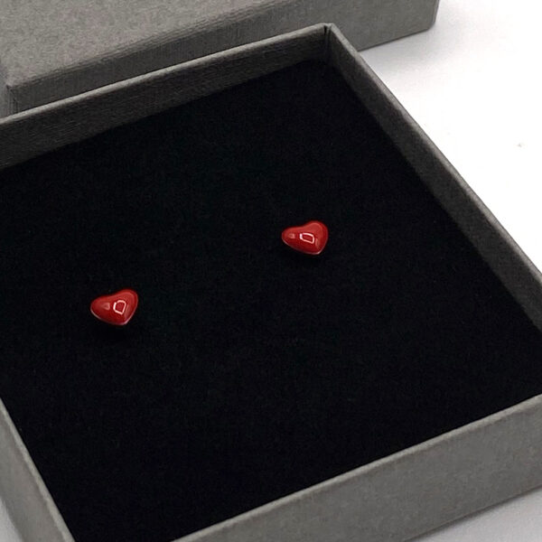 Ruby Pendientes De Plata De Ley En Forma De Corazón Rojo Pendientes 4