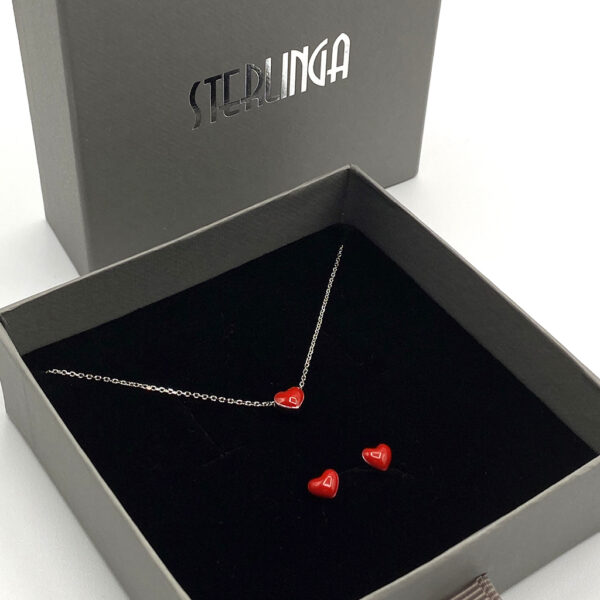 Ruby Pendientes De Plata De Ley En Forma De Corazón Rojo Pendientes 5