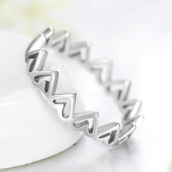 CorinaWhite Corazones Anillo De Plata Mujer Anillos 5