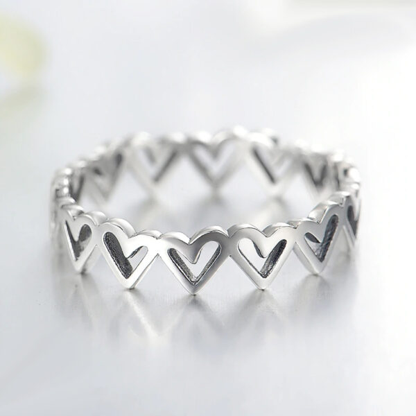 CorinaWhite Corazones Anillo De Plata Mujer Anillos 6