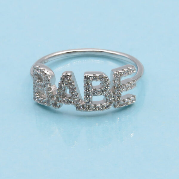 Babe Anillo De Plata De Ley Y Circonita Anillos 3