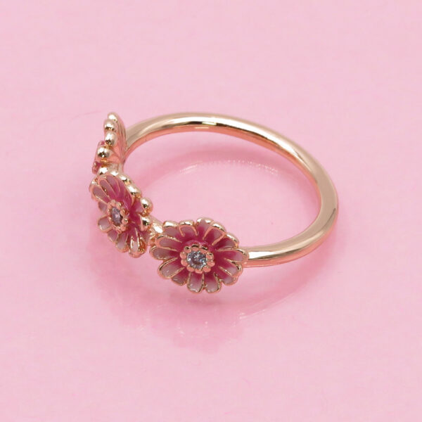 Daisy Anillo Floral De Plata Rosa Anillos 4