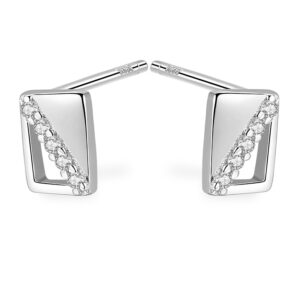 Cassandra Pendientes Rectangulares de Plata de Ley Pendientes