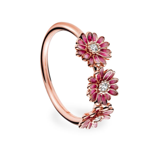 Daisy Anillo Floral De Plata Rosa Anillos