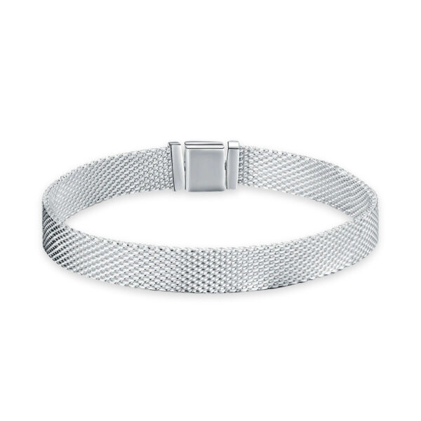 Justina Pulsera De Malla De Plata De Ley Pulseras