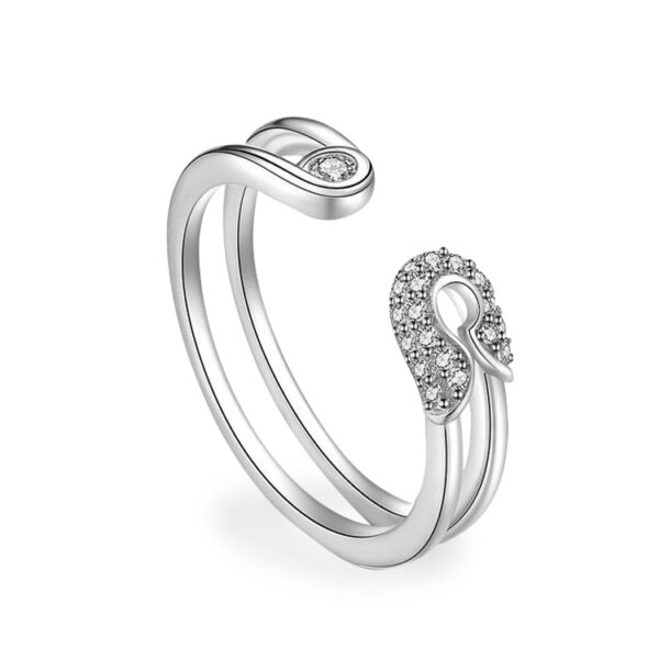 Senatra Anillo De Plata De Ley Y Circonita Ajustable Anillos