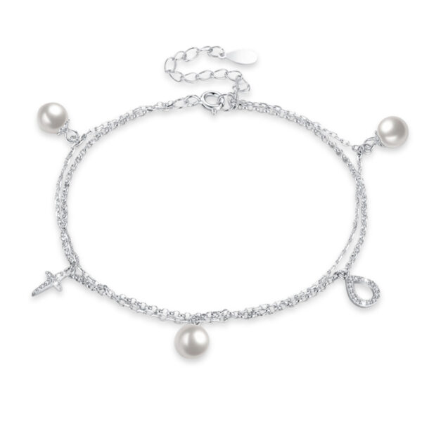 Leah Doble Pulsera de Cadena de Plata de Ley Pulseras