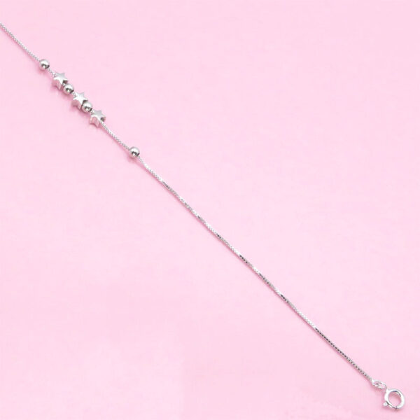 Nereia Pulsera De Cadena De Estrellas Y Esferas De Plata De Ley Pulseras 2