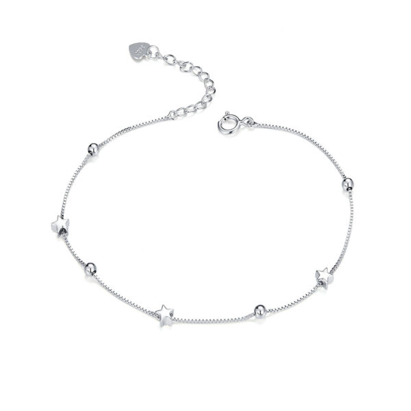 Nereia Pulsera De Cadena De Estrellas Y Esferas De Plata De Ley Pulseras