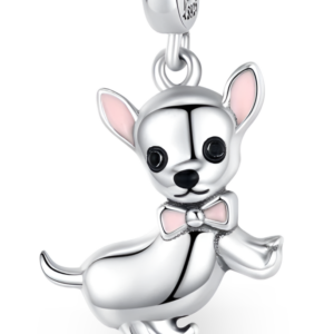 Dachshund Plata De Ley Perrito Charm Colgante Para Pulsera Charms