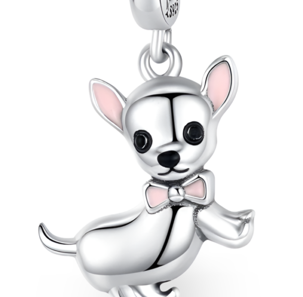 Dachshund Plata De Ley Perrito Charm Colgante Para Pulsera Charms