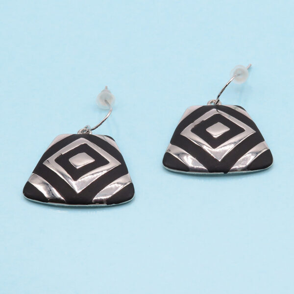 Tigress-Oro Pendientes De Esmalte Negro Pendientes 3