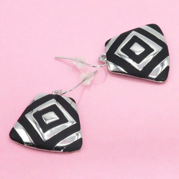 Tigress-Oro Pendientes De Esmalte Negro Pendientes 4