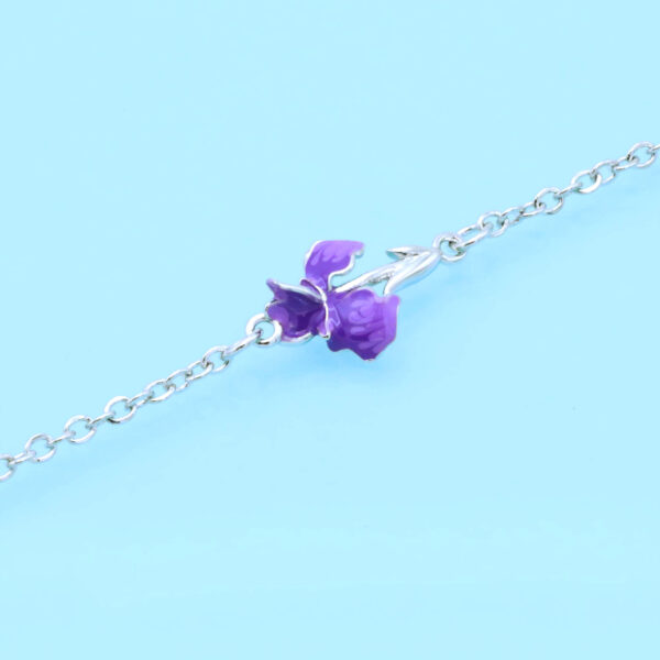 Iris Plata De Ley Flor Cadena Pulsera Brazalete Para Mujer Pulseras 2