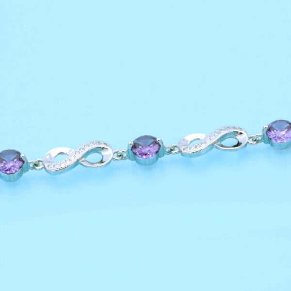 Adriana Plata De Ley Morado Circonita Charm Pulsera Pulseras 5