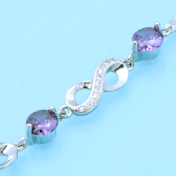 Adriana Plata De Ley Morado Circonita Charm Pulsera Pulseras 3