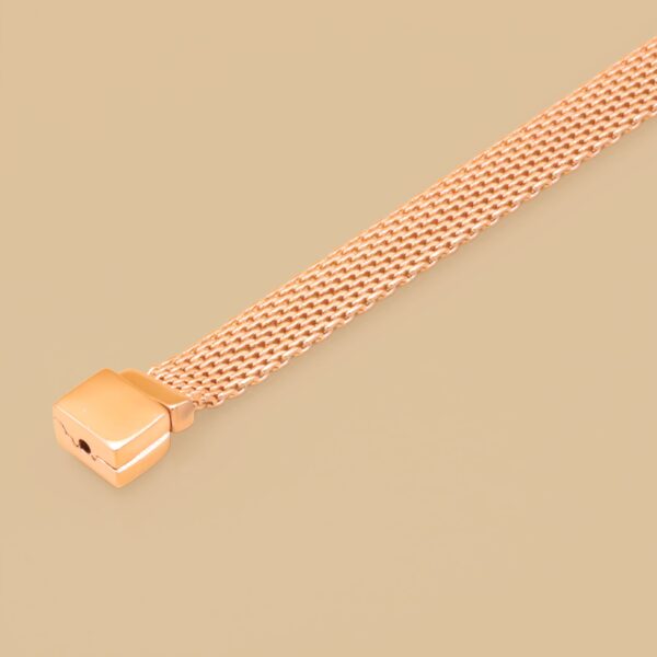 JustinaRosa Plata De Ley Oro Rosa Pulsera De Malla Pulseras 5