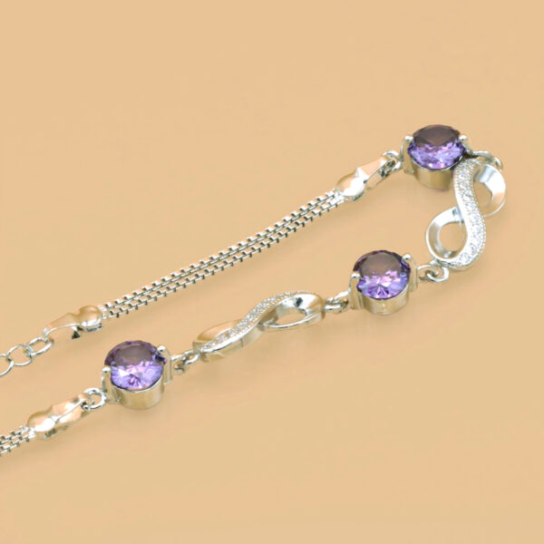 Adriana Plata De Ley Morado Circonita Charm Pulsera Pulseras 4