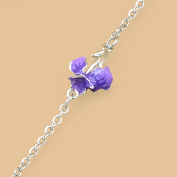 Iris Plata De Ley Flor Cadena Pulsera Brazalete Para Mujer Pulseras 5