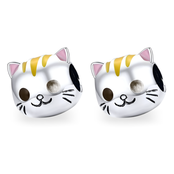 Meow Plata De Ley Guapo Gato Charm Colgante Para Pulsera Charms 2