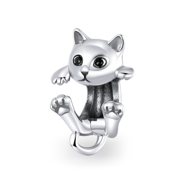 Gata Colgada Plata De Ley Charm Colgante Para Pulsera Charms