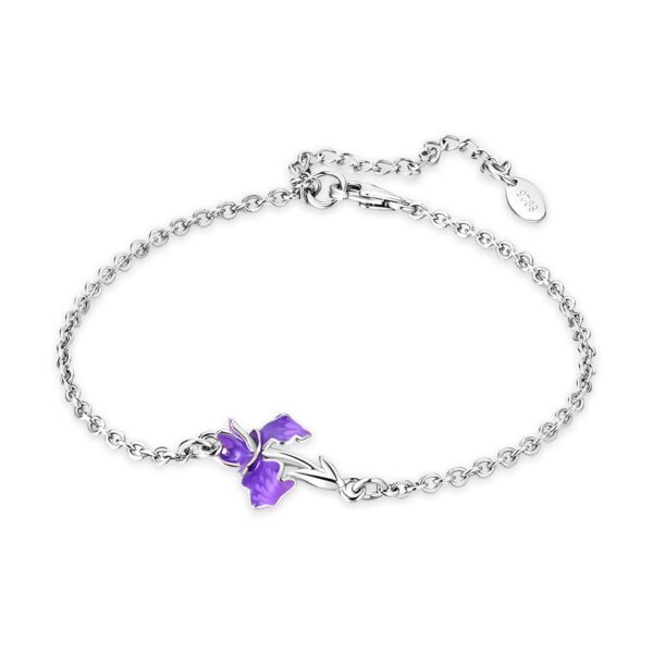 Iris Plata De Ley Flor Cadena Pulsera Brazalete Para Mujer Pulseras