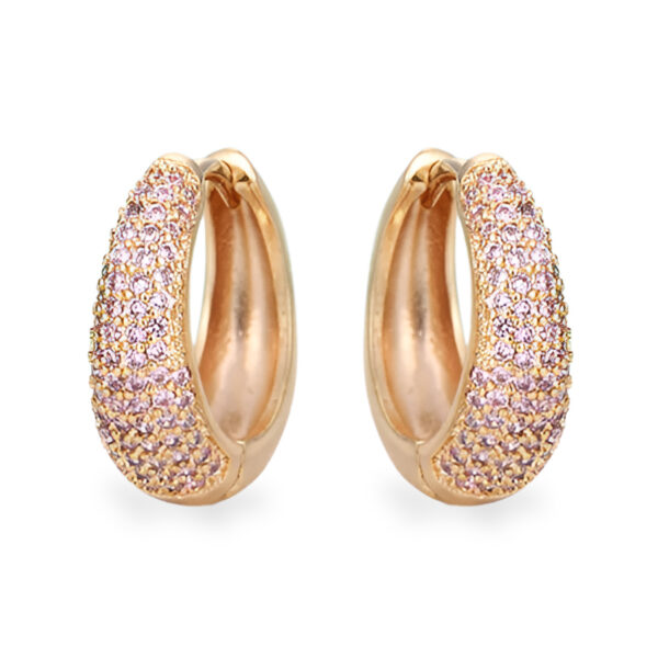 NoiRosa Luxury Rosa Circonita Pendientes Pendientes Redondos Piedras De Circonita Cúbica AAA Aretes Para Mujer Pendientes