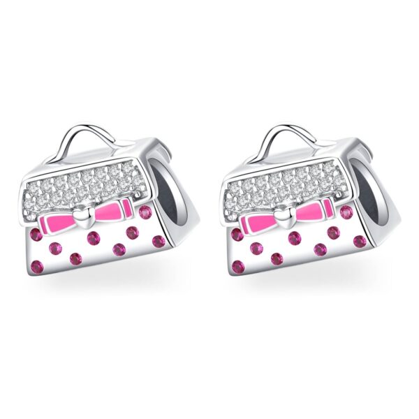 Abalorio Plata De Ley Charm Bolsa Purpura Colgante Para Pulsera Charm Colgante Para Pulsera Charms 2