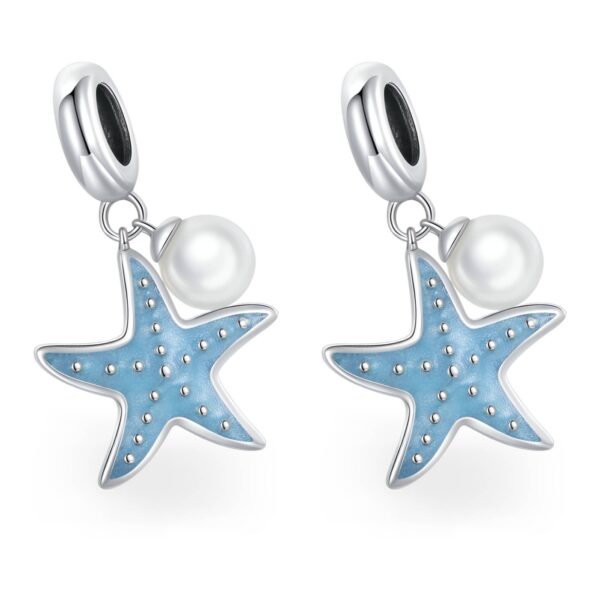 Abalorio Plata De Ley Charm Océano Estilo Estrella De Mar Azul Colgante Para Pulsera Charm Colgante Para Pulsera Charms 2