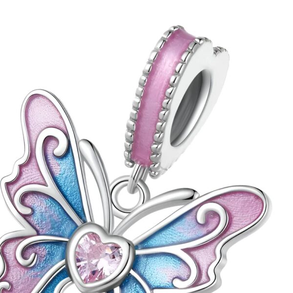 Abalorio Plata De Ley Charm Purpura Azul Mariposa Colgante Para Pulsera Charm Colgante Para Pulsera Charms 3