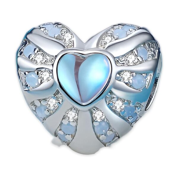 Abalorio Corazón De Sueños Oceano Charm Plata De Ley Colgante Para Pulsera Charm Colgante Para Pulsera Charms