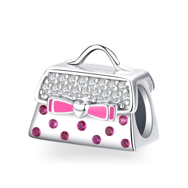 Abalorio Plata De Ley Charm Bolsa Purpura Colgante Para Pulsera Charm Colgante Para Pulsera Charms