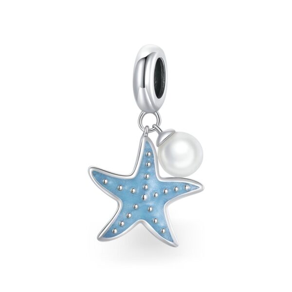 Abalorio Plata De Ley Charm Océano Estilo Estrella De Mar Azul Colgante Para Pulsera Charm Colgante Para Pulsera Charms