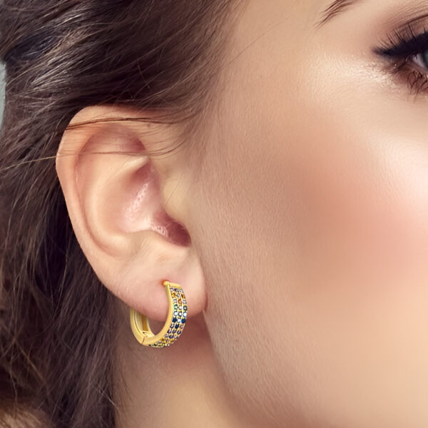 Zephyrita Pendientes De Aro De Plata Chapado En Oro Con Circonitas De Colores Aretes Para Mujer Pendientes 6