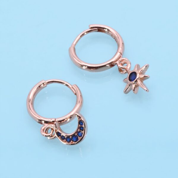 LauRosa Luna Y Sol Pendientes De Aro De Plata Para Mujer Color Rosado Aretes Chapado En Oro Rosa Pendientes 2