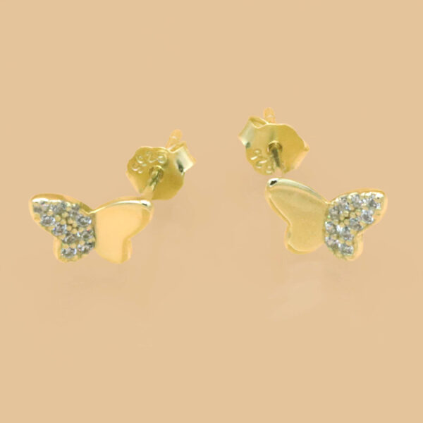 Eliana Mariposa Elegante Plata De Ley Chapado En Oro Pendientes Con Zircones Aretes Para Mujer Pendientes 4