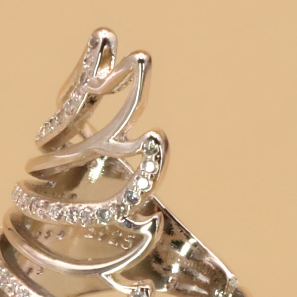 Águila Anillo Plateada Alas Multicapa Con Circónitas Para Mujer Sortija De Color Plata Zirconia Anillos 3