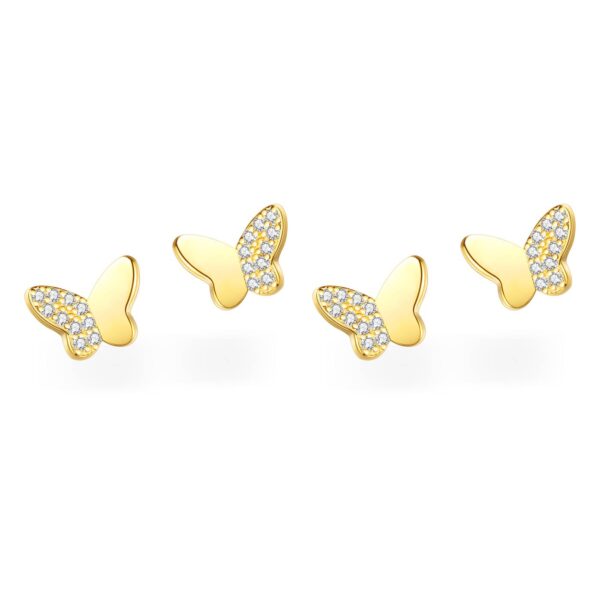 Eliana Mariposa Elegante Plata De Ley Chapado En Oro Pendientes Con Zircones Aretes Para Mujer Pendientes 2