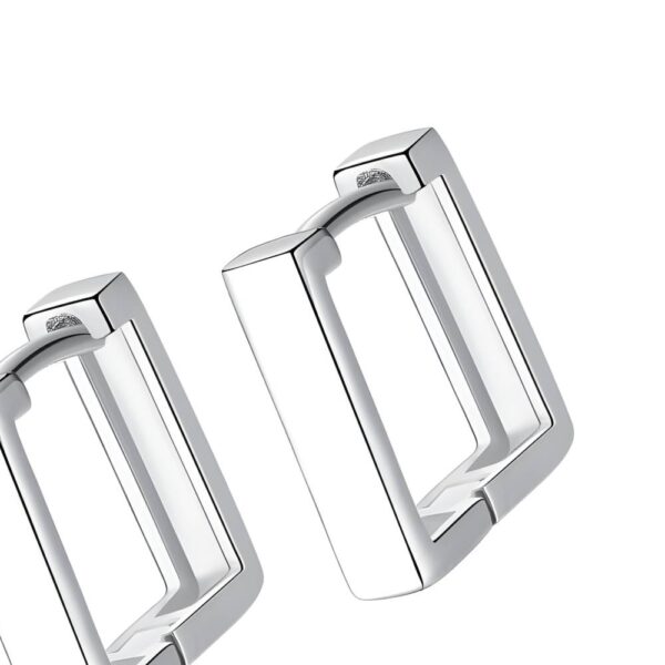 QuadraSilver Plata De Ley Geométrico Aro Pendientes Aretes Mujer Pendientes 6