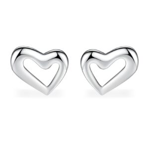 Maura Plata De Ley Corazon Pendientes Estilo Clásico Fino Para Mujer Pendientes