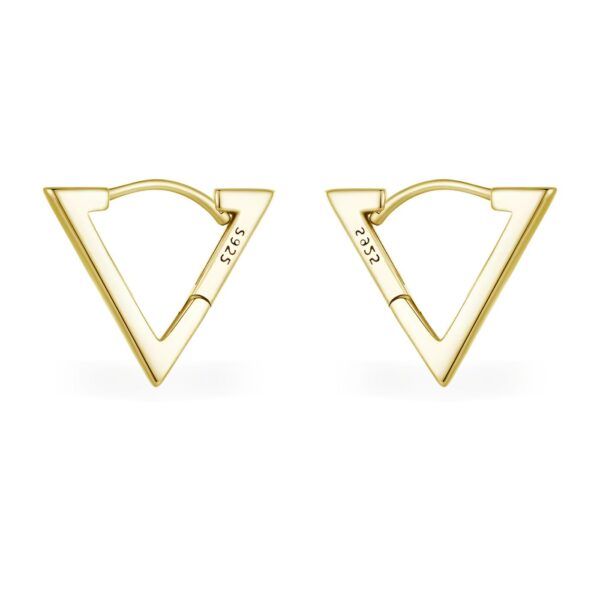 TrinaOro Pendientes Triangulares De Plata De Ley Chapado En Oro Geométrico Clips Para Las Orejas Para Mujeres Pendientes