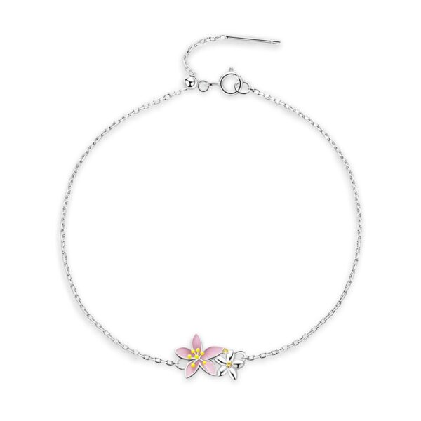 Sakura Pulsera Ajustable De Plata De Ley Cadena De Eslabones Para Mujer Pulseras