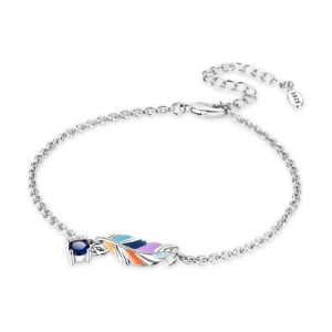 Plumita Pulsera De Eslabones De Cadena Con Pluma De Plata De Ley Para Mujer Brazalete De Plumas Pulseras