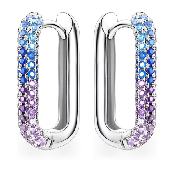 Lyra Pendientes De Aro De Plata Aretes Brillantes De Pavé Circonitas Azules Para Mujer Pendientes